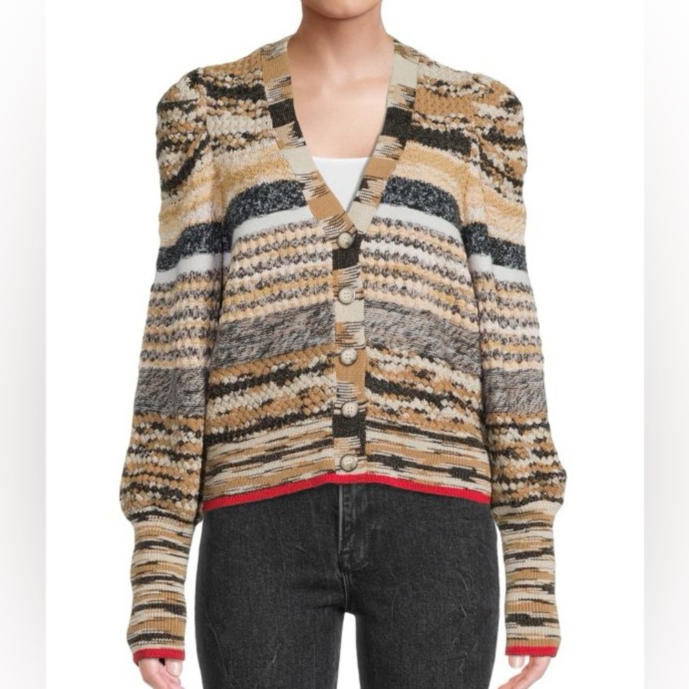Veronica Beard “Cecily” Puff Sleeve Cardigan - XL